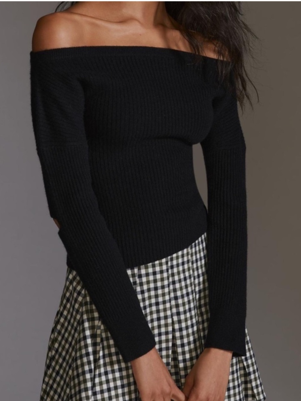 NWT Anthropologie cashmere sweater off shoulder long sleeve top new with tags